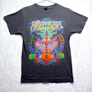 Vintage Y2K Santana Spiritual Soul Rock Band Tee T-Shirt M&O Gold Grunge Punk